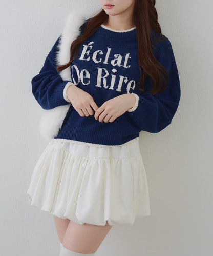 配色標誌裝飾針織衫