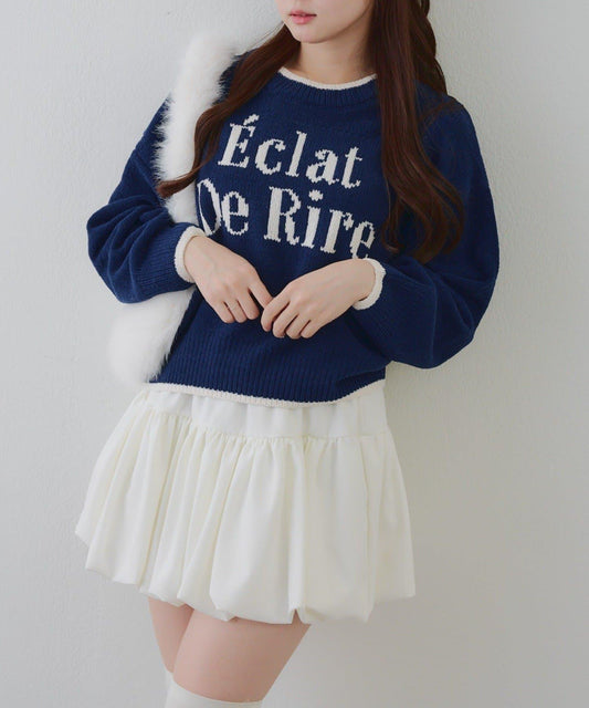 配色標誌裝飾針織衫