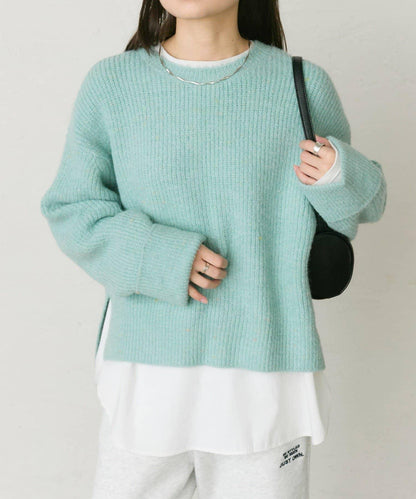 彩點圓領針織套頭衫