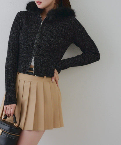 冬季流行單品♪【RMAF】亮片麻花毛絨連帽衫