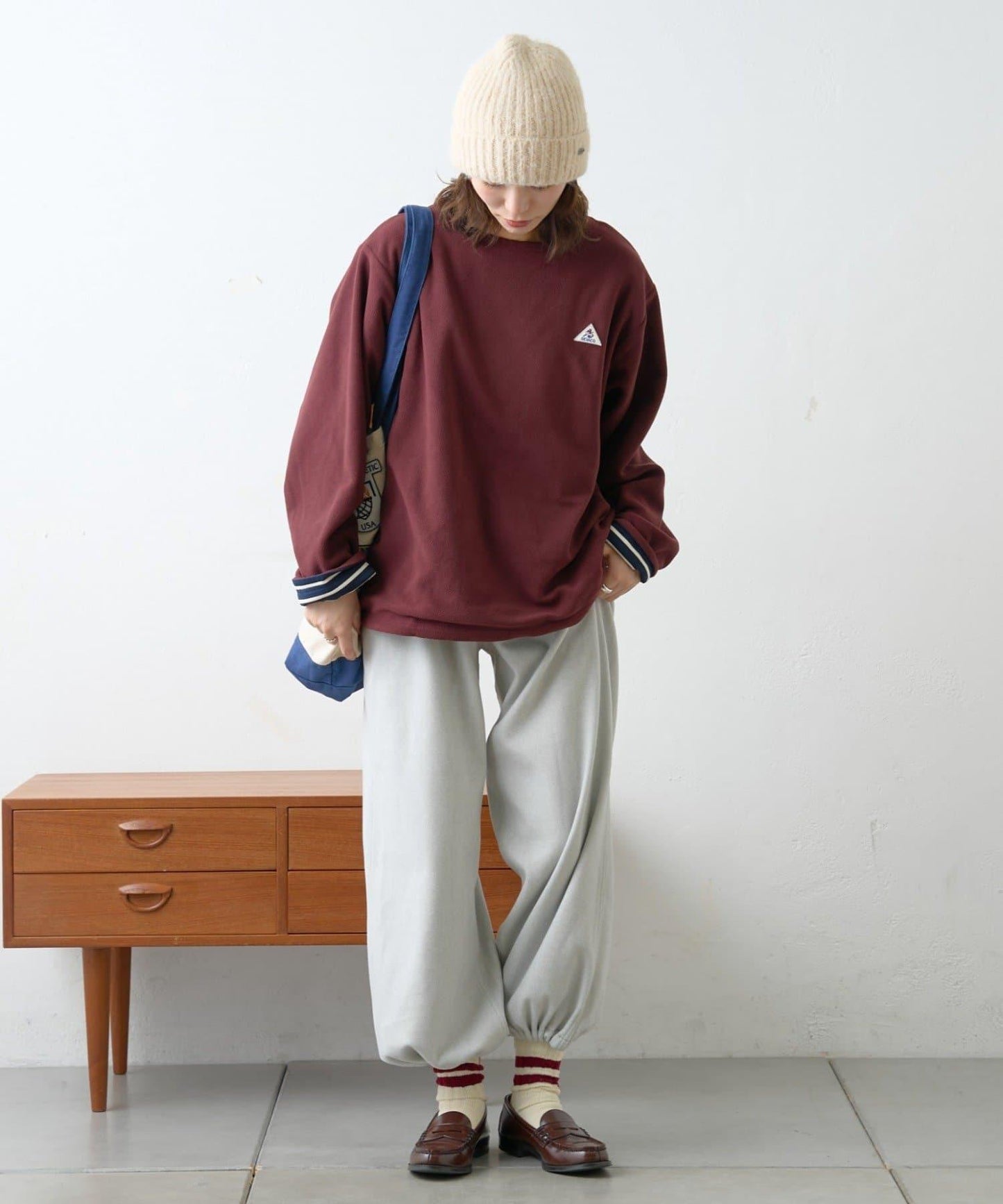 【GEVACO】內裡抓絨船領可雙面穿套頭衫