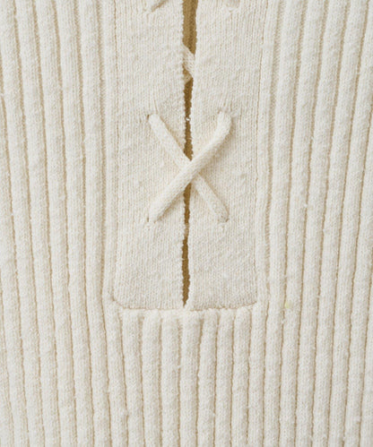 RAW SILK蕾絲繫帶套頭衫