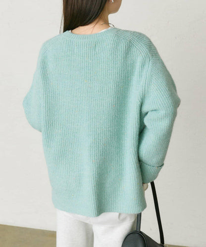 彩點圓領針織套頭衫