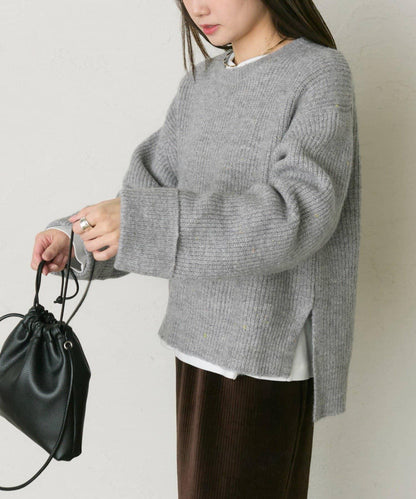 彩點圓領針織套頭衫