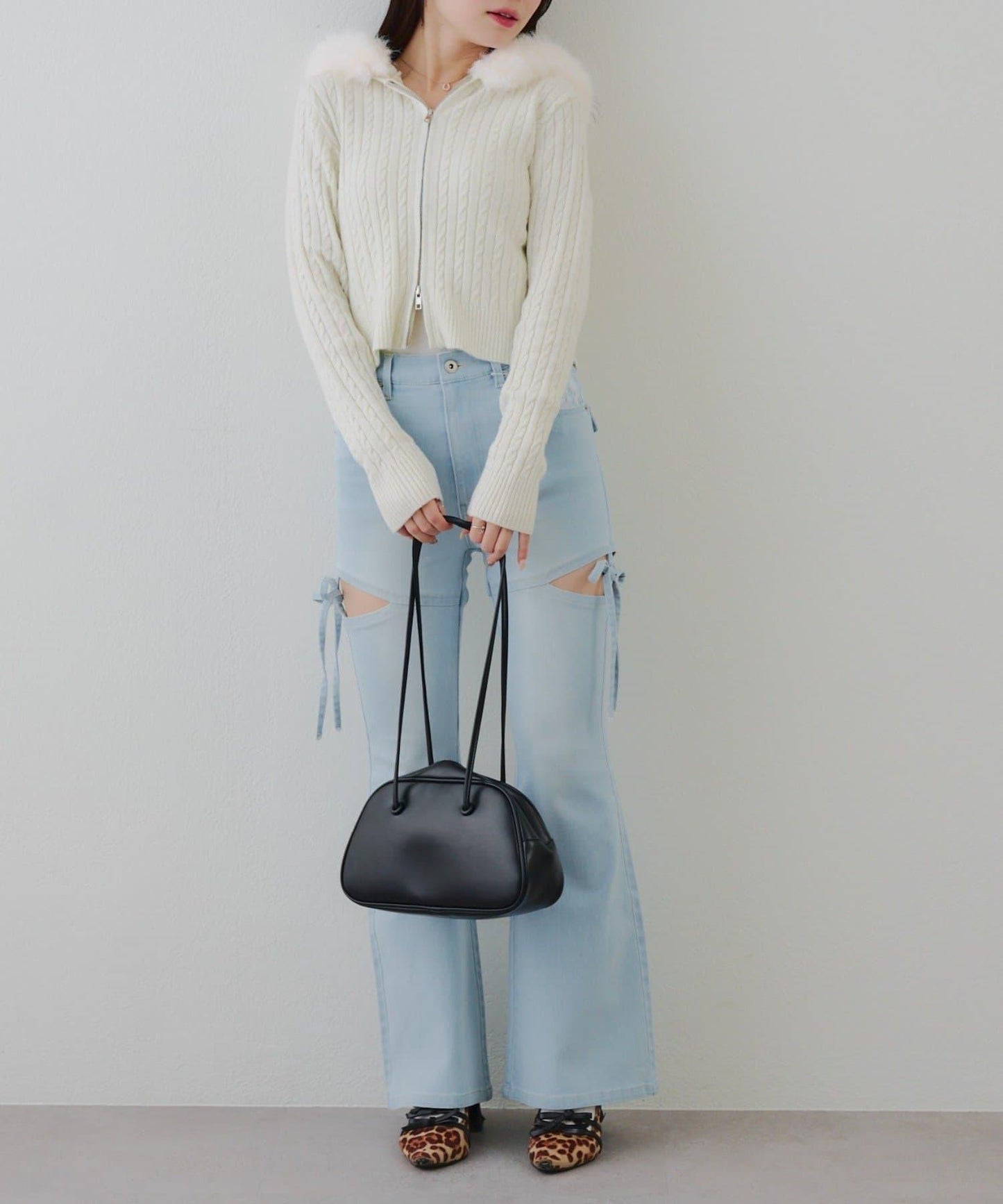 冬季流行單品♪【RMAF】亮片麻花毛絨連帽衫