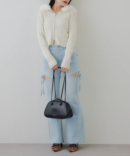 冬季流行單品♪【RMAF】亮片麻花毛絨連帽衫