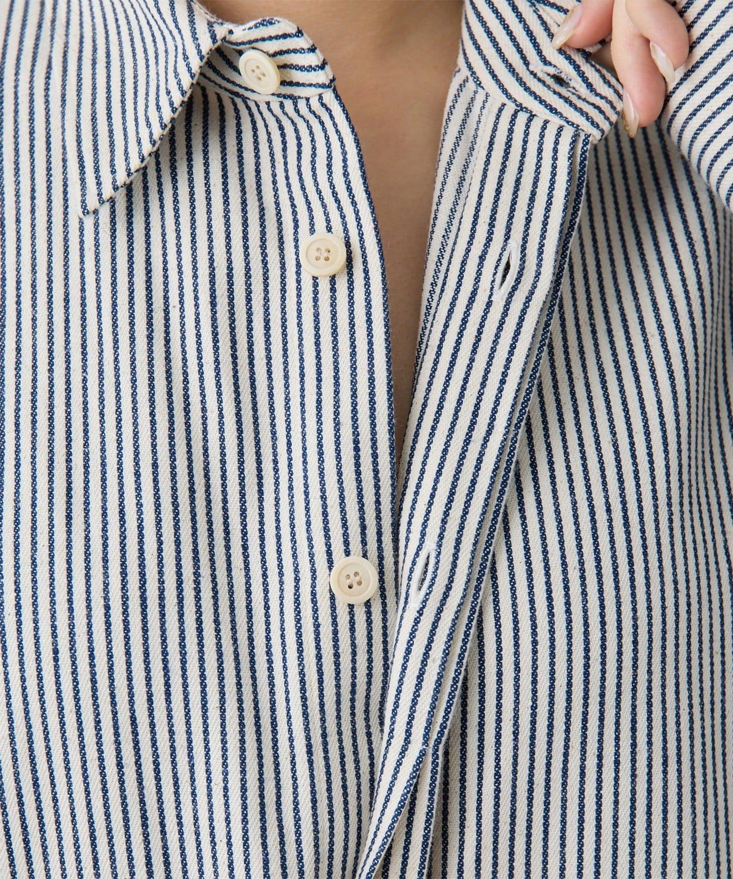 條紋牛仔連體褲