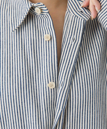 條紋牛仔連體褲