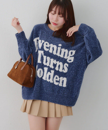 毛絨人氣針織衫【RMAF】天鵝絨紗線標誌針織套頭衫