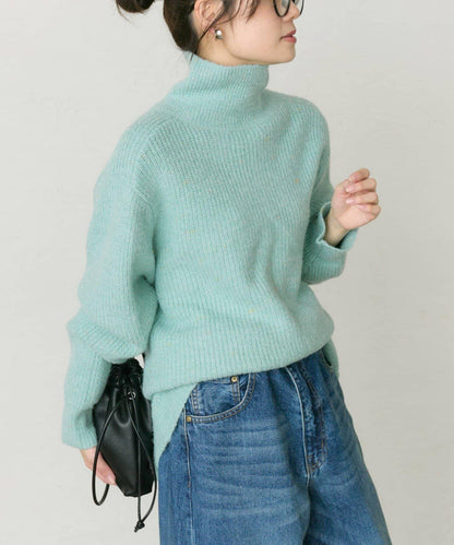 彩點高領針織套頭衫