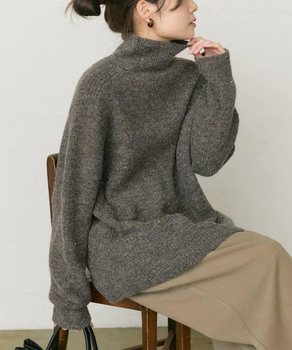 彩點高領針織套頭衫