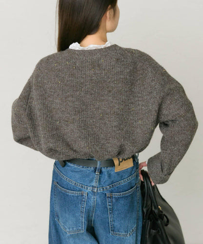 彩點圓領針織套頭衫