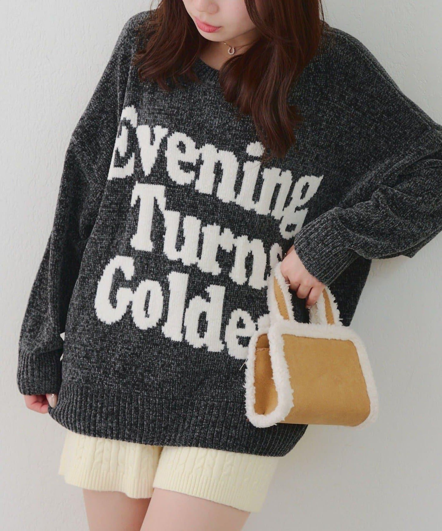 毛絨人氣針織衫【RMAF】天鵝絨紗線標誌針織套頭衫