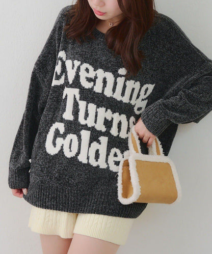 毛絨人氣針織衫【RMAF】天鵝絨紗線標誌針織套頭衫