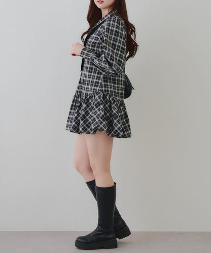 春季♡【RMAF】帶領帶下襬泡泡袖迷你連衣裙