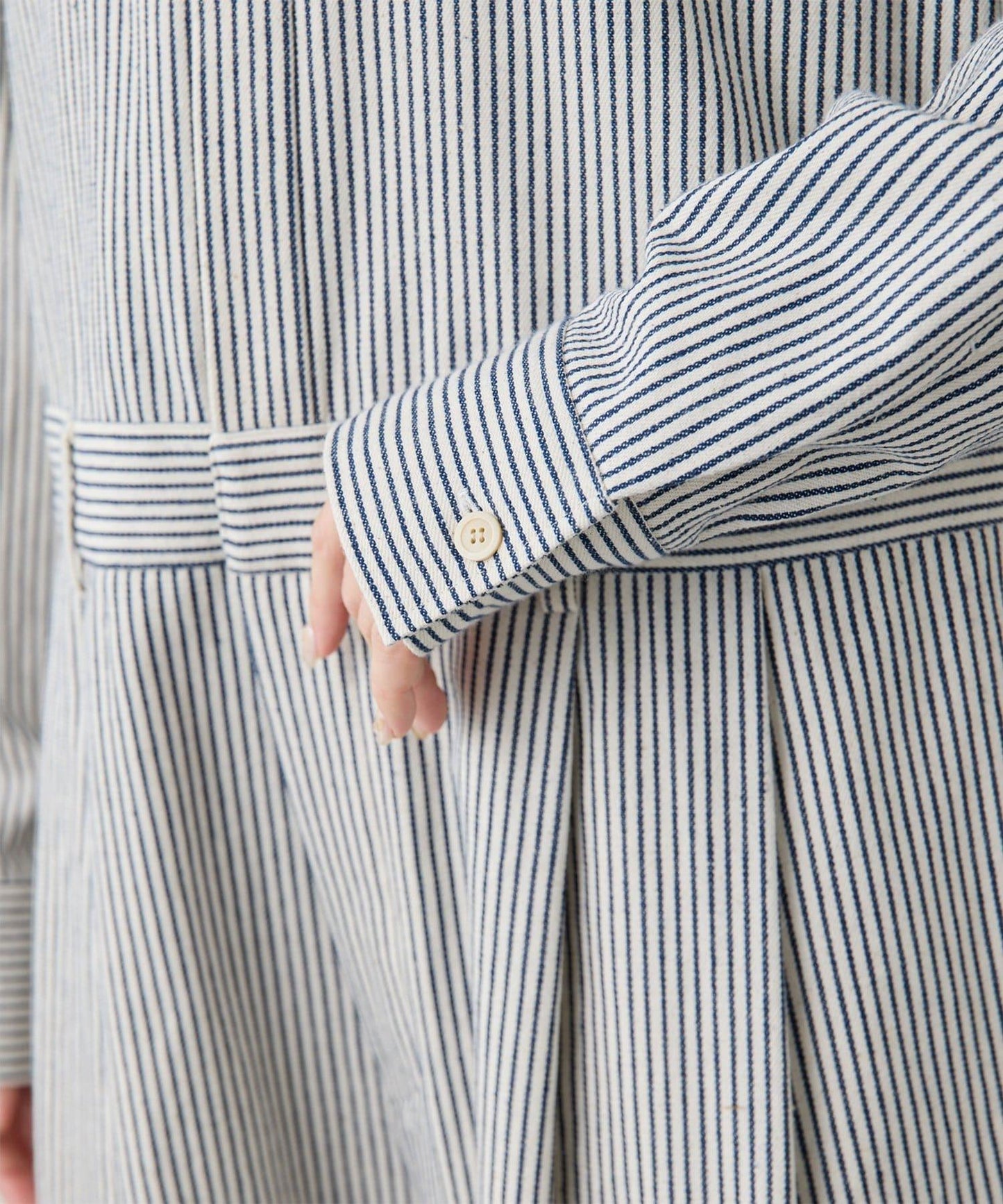 條紋牛仔連體褲