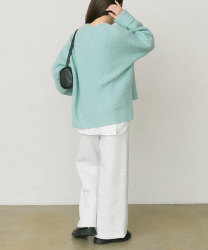 彩點圓領針織套頭衫