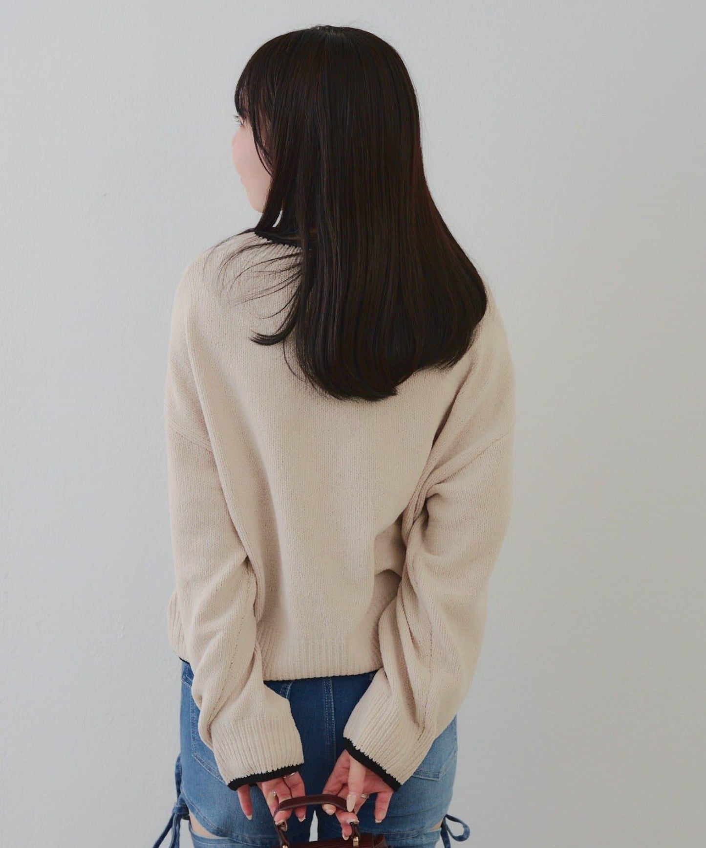 配色標誌裝飾針織衫