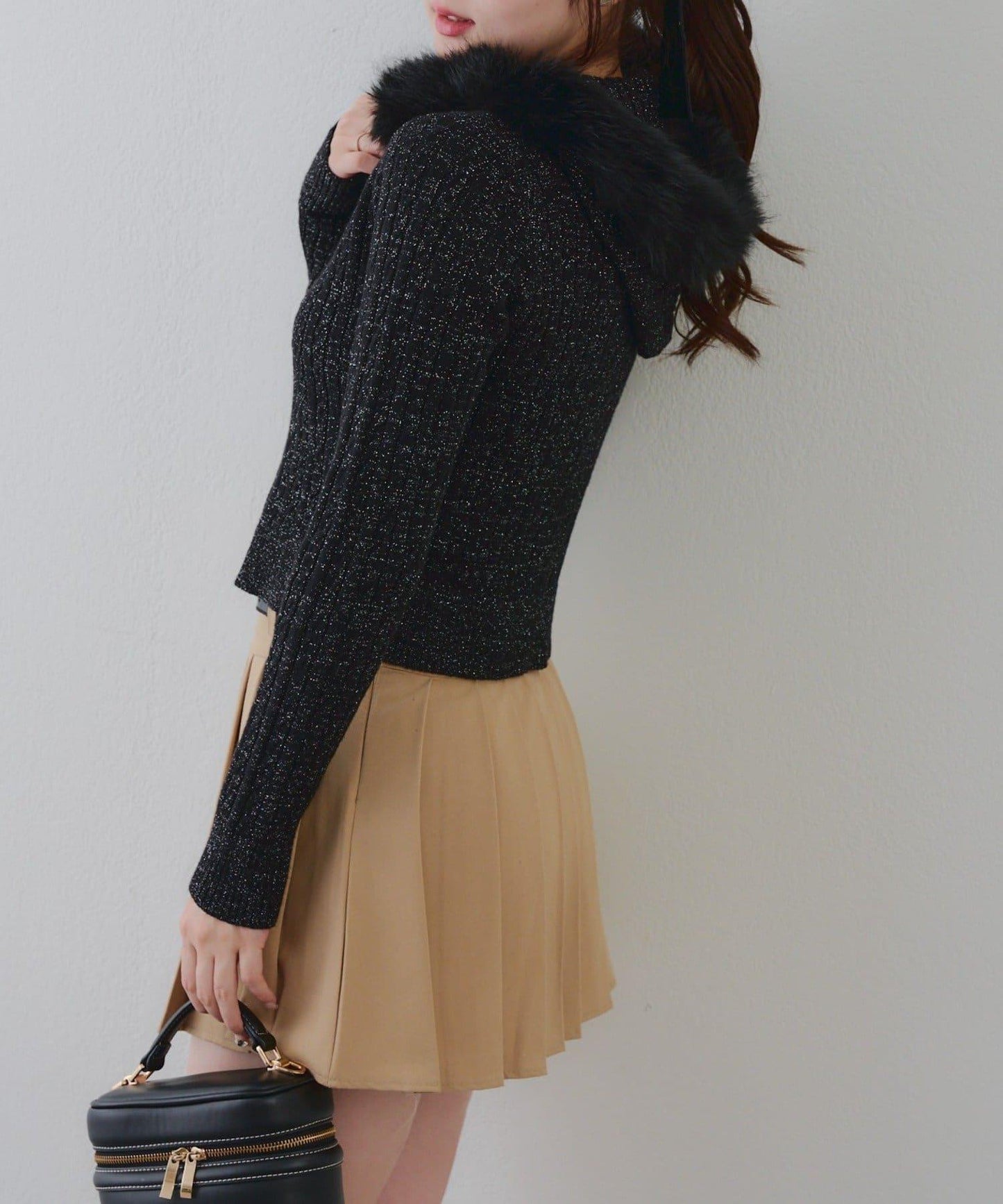 冬季流行單品♪【RMAF】亮片麻花毛絨連帽衫