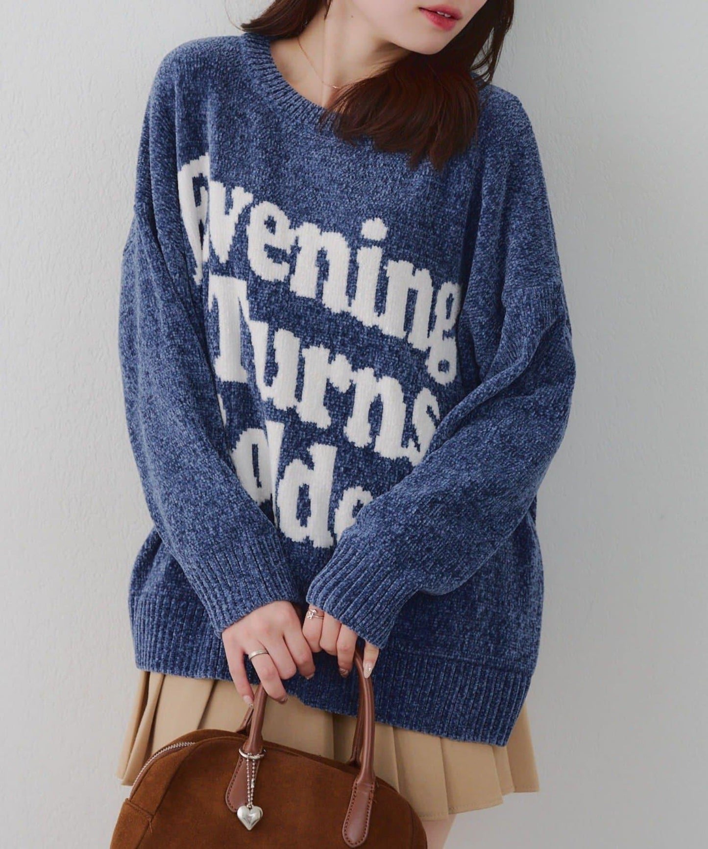 毛絨人氣針織衫【RMAF】天鵝絨紗線標誌針織套頭衫