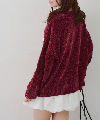 毛絨人氣針織衫【RMAF】天鵝絨紗線標誌針織套頭衫