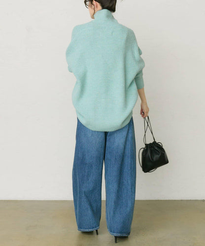 彩點高領針織套頭衫