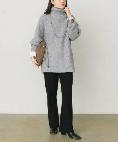 彩點高領針織套頭衫