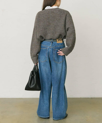 彩點圓領針織套頭衫