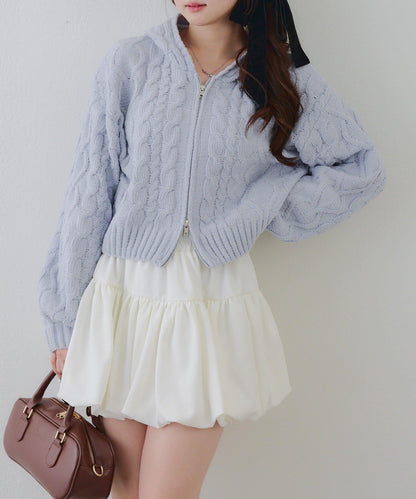 歐根紗蝴蝶結毛線針織衫