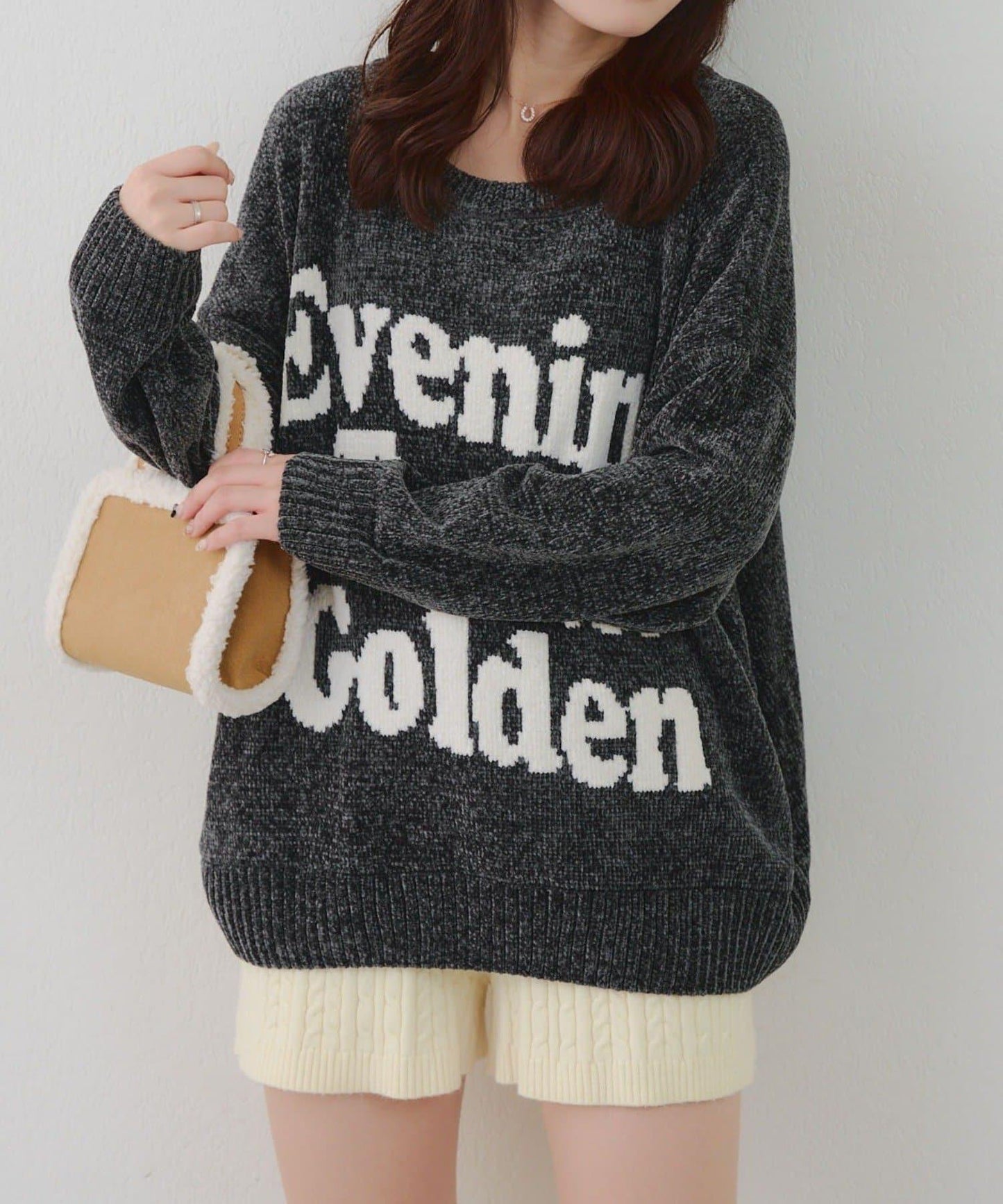 毛絨人氣針織衫【RMAF】天鵝絨紗線標誌針織套頭衫