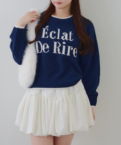 配色標誌裝飾針織衫