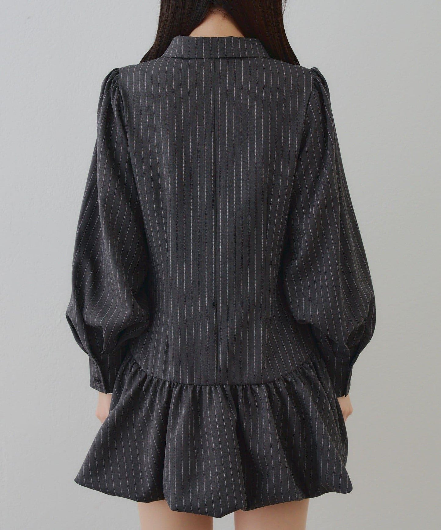 春季♡【RMAF】帶領帶下襬泡泡袖迷你連衣裙