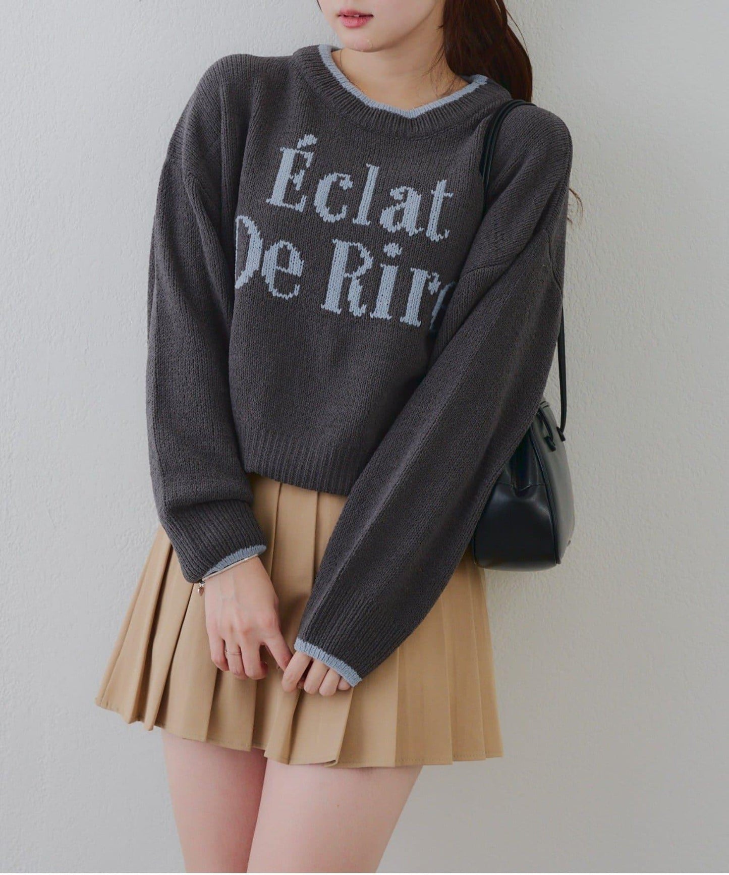 配色標誌裝飾針織衫