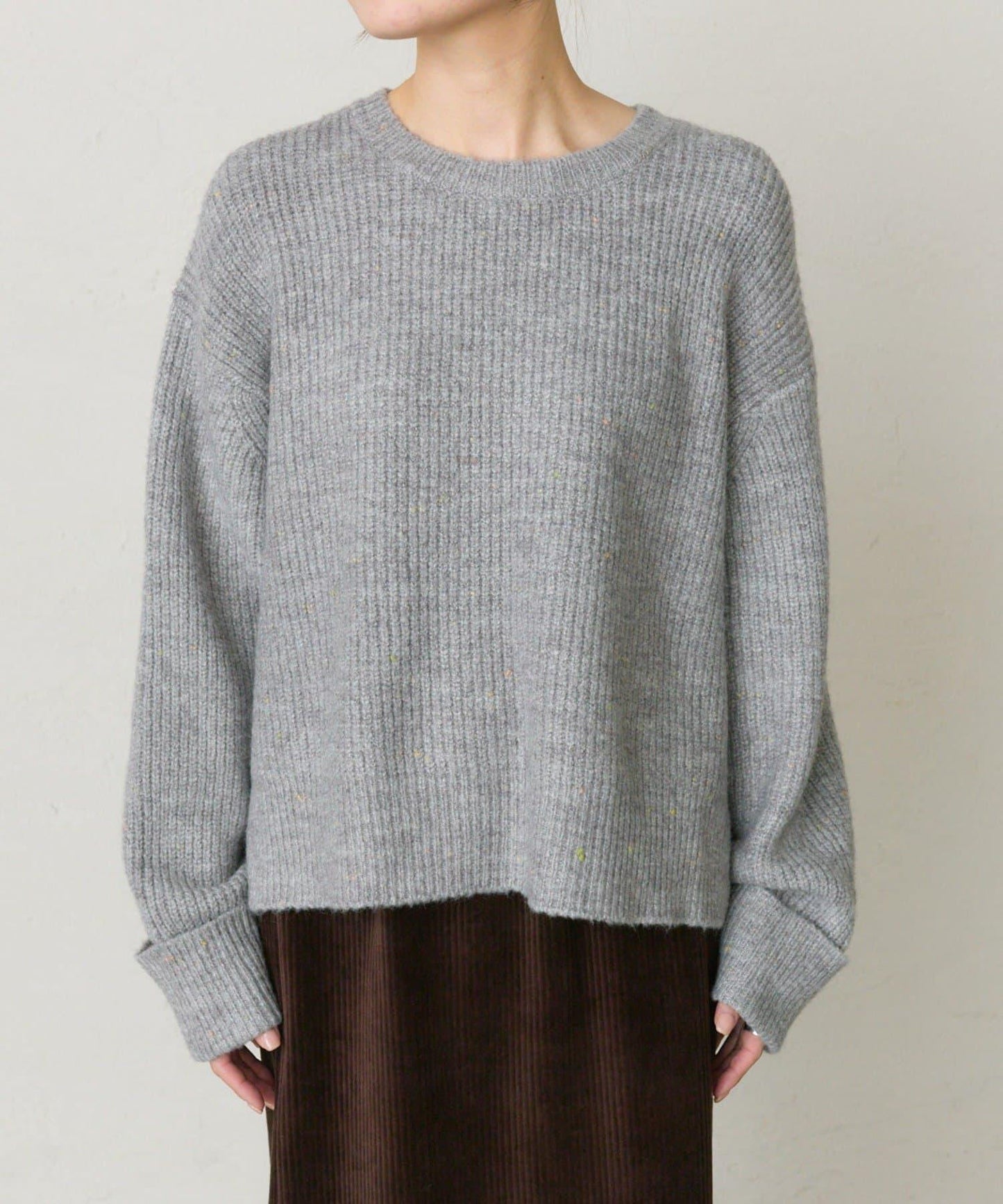 彩點圓領針織套頭衫