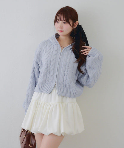 歐根紗蝴蝶結毛線針織衫