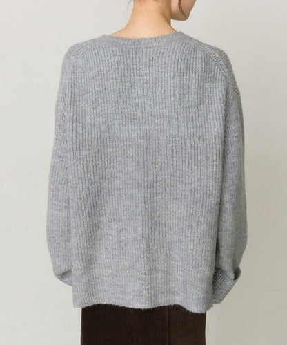 彩點圓領針織套頭衫