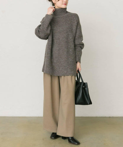 彩點高領針織套頭衫