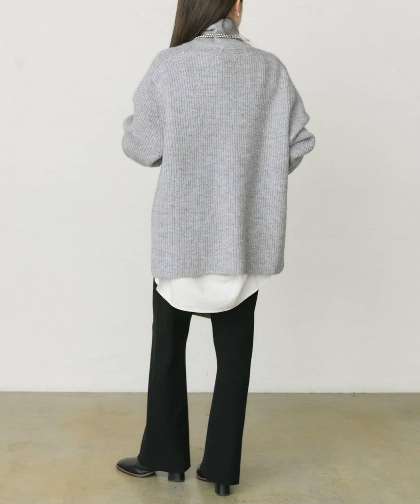 彩點高領針織套頭衫