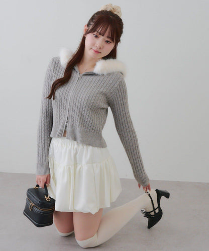 冬季流行單品♪【RMAF】亮片麻花毛絨連帽衫