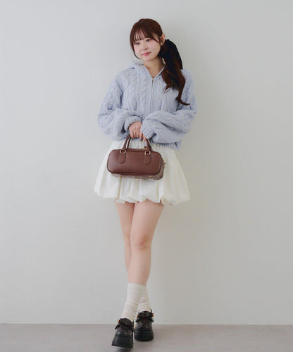 歐根紗蝴蝶結毛線針織衫