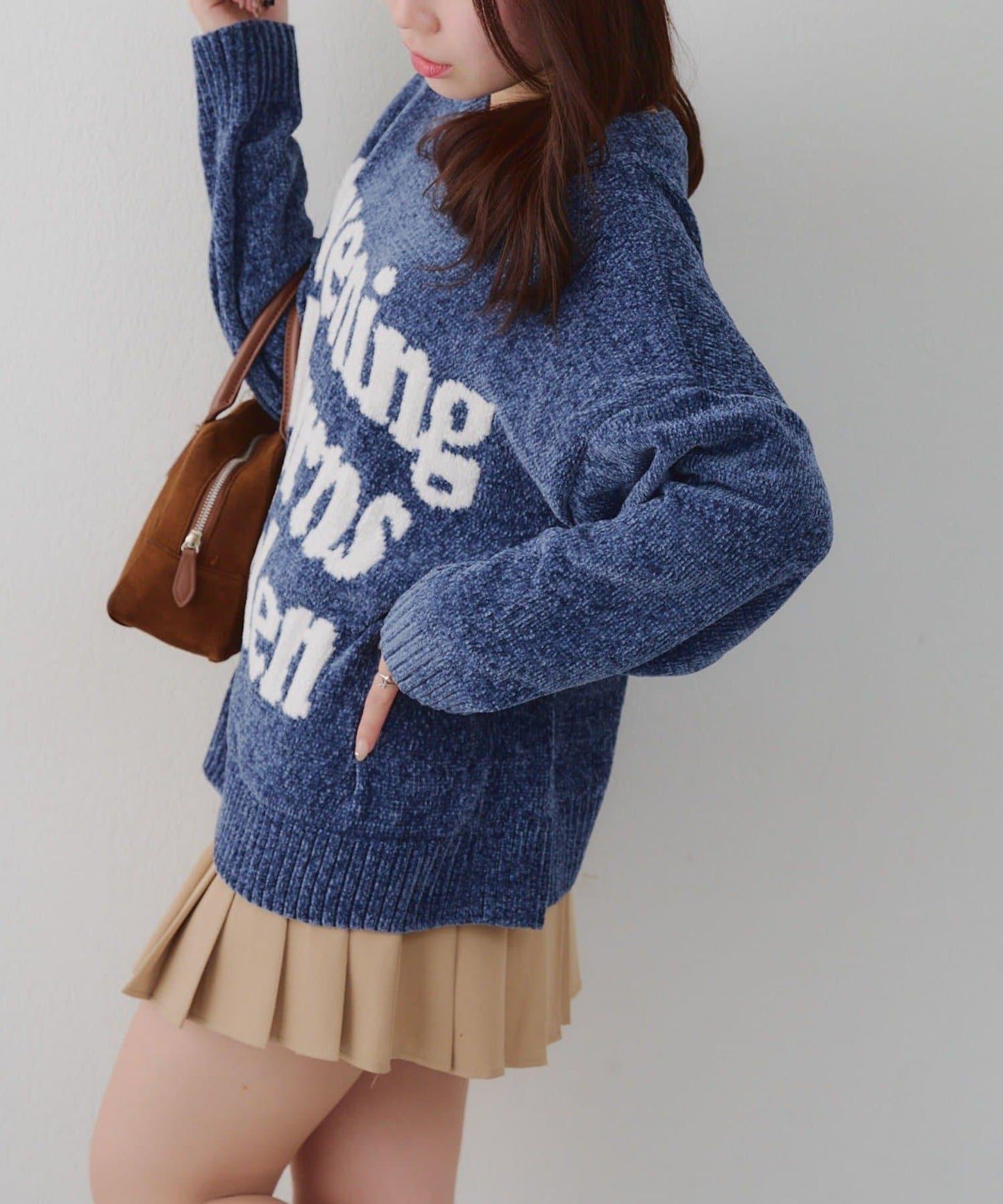 毛絨人氣針織衫【RMAF】天鵝絨紗線標誌針織套頭衫