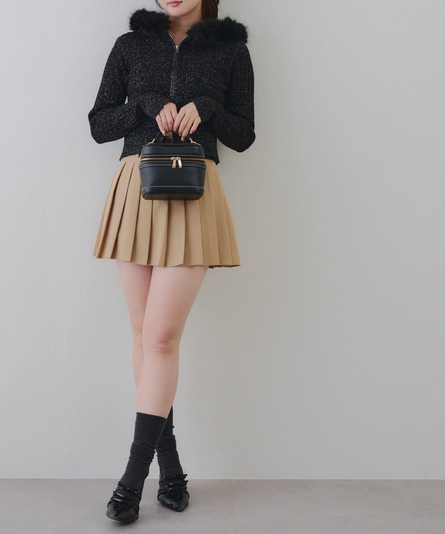 冬季流行單品♪【RMAF】亮片麻花毛絨連帽衫