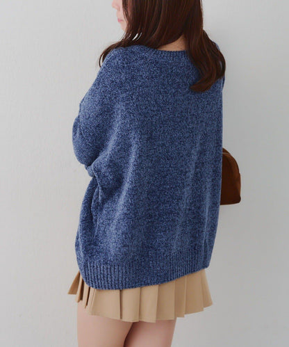 毛絨人氣針織衫【RMAF】天鵝絨紗線標誌針織套頭衫