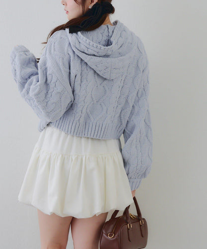 歐根紗蝴蝶結毛線針織衫