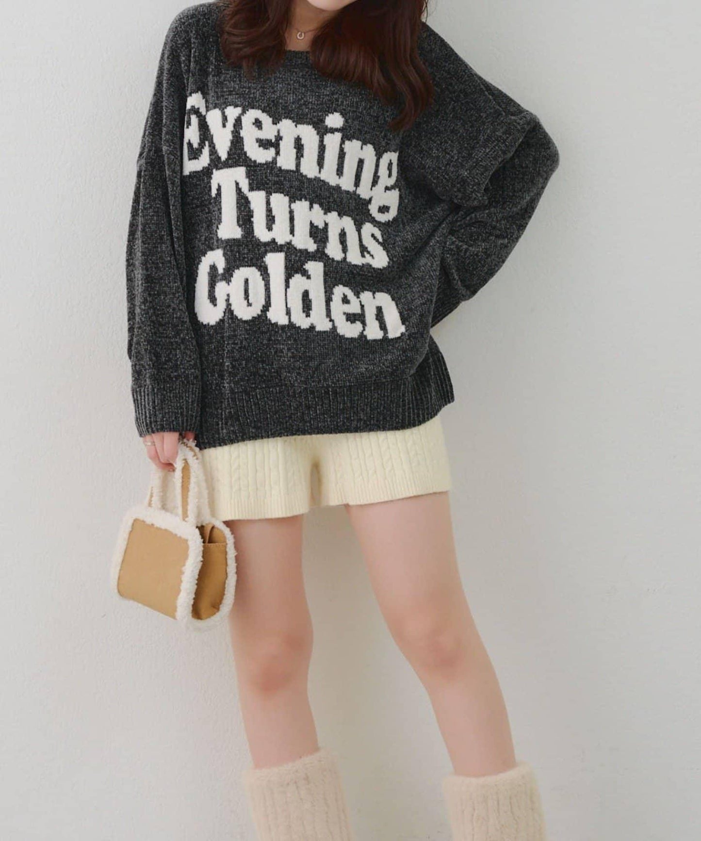 毛絨人氣針織衫【RMAF】天鵝絨紗線標誌針織套頭衫