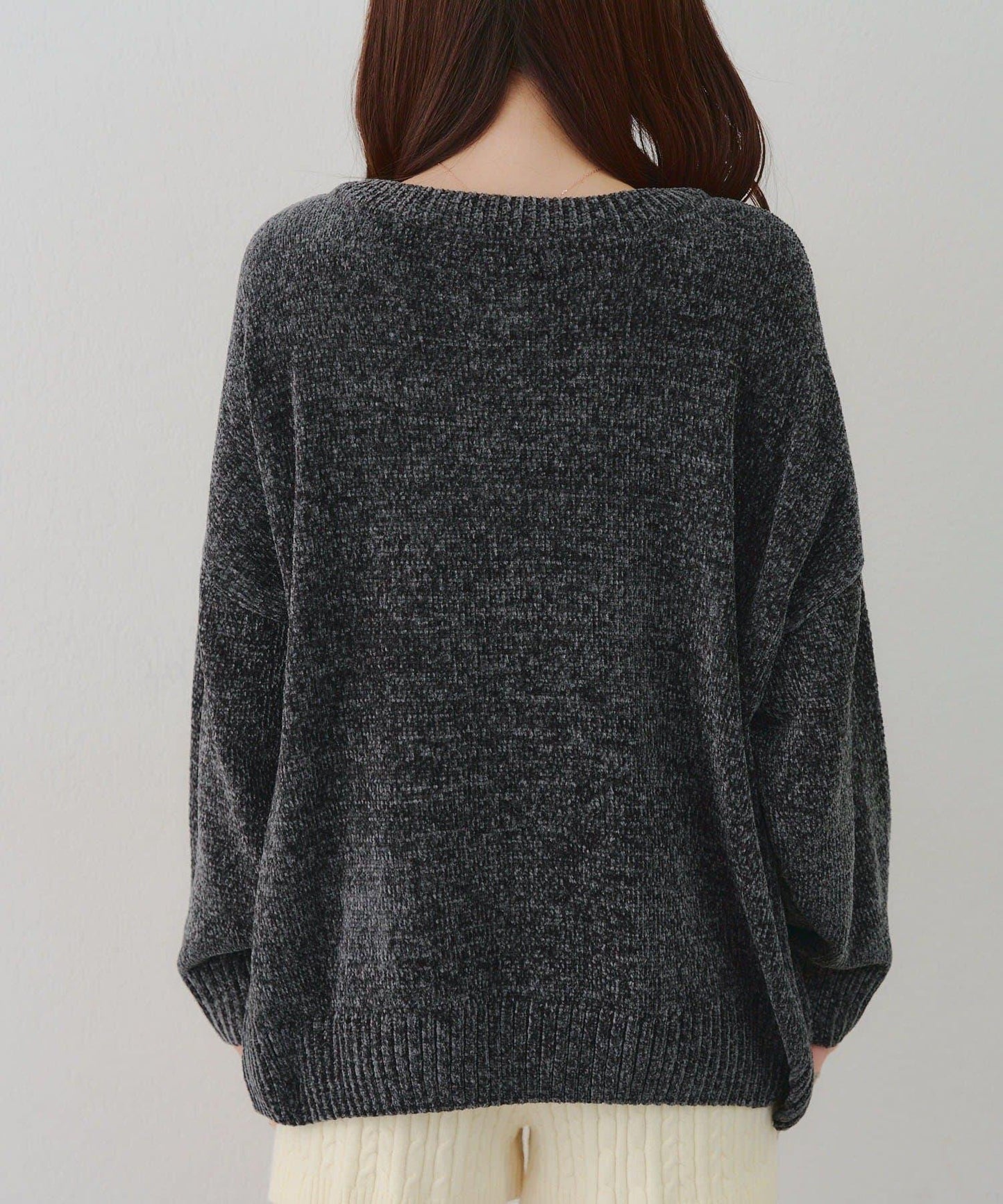 毛絨人氣針織衫【RMAF】天鵝絨紗線標誌針織套頭衫