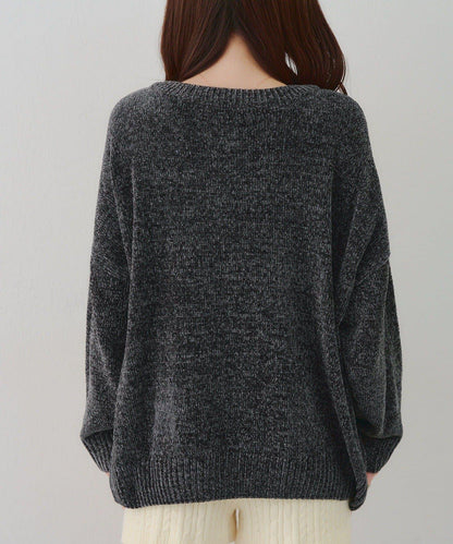 毛絨人氣針織衫【RMAF】天鵝絨紗線標誌針織套頭衫