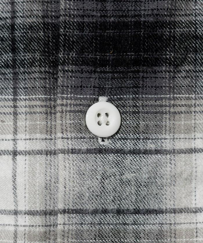 特別款法蘭絨九分袖工裝格子襯衫