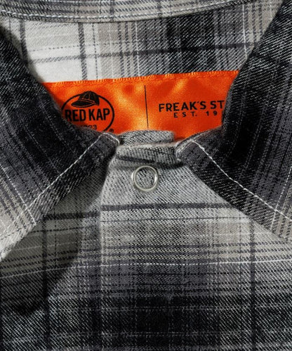 特別款法蘭絨九分袖工裝格子襯衫