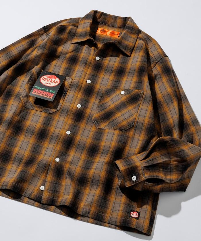 特別款法蘭絨九分袖工裝格子襯衫